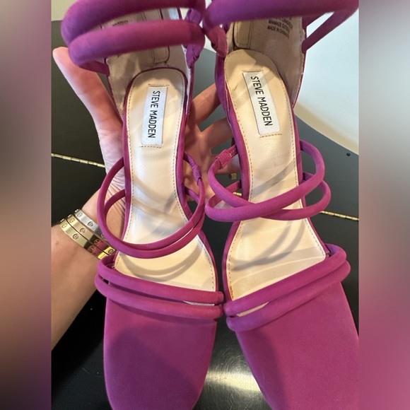 NWT Luxury Spring Summer Party Steve Madden Strappy Suede Pump/Shoes - Picture 17 of 17